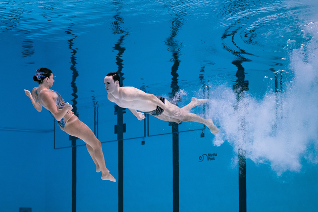 (SP)SINGAPORE-WORLD AQUATICS CHAMPIONSHIPS-ARTISTIC SWIMMING-MIXED DUET TECHNICAL
