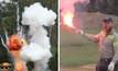 Reserve manager Andrew Campbell showing the power of explosives.