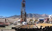 Drilling at Caspiche in Chile. Large, low-grade gold-copper deposit targeted by major Goldcorp