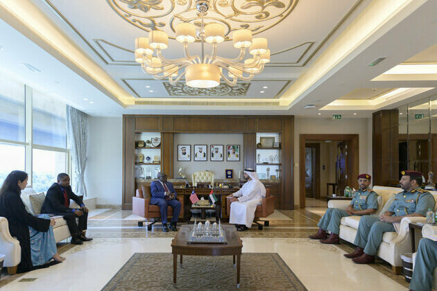 Saif bin Zayed meets with Minister of Internal Affairs of Liberia
