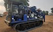  Xtra-Gold's CS1000/P4 crawler-mounted diamond drill rig arriving at the company’s mine camp in Ghana