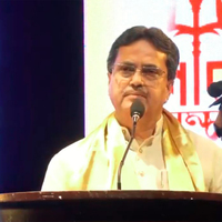 Tripura CM Manik Saha addresses 'Sharad Samman 2025' event in Agartala