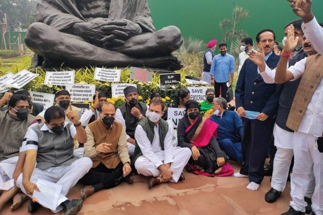 Winter session: Opposition leaders stage protest wearing black bands in Parliament against suspension of 12 MPs