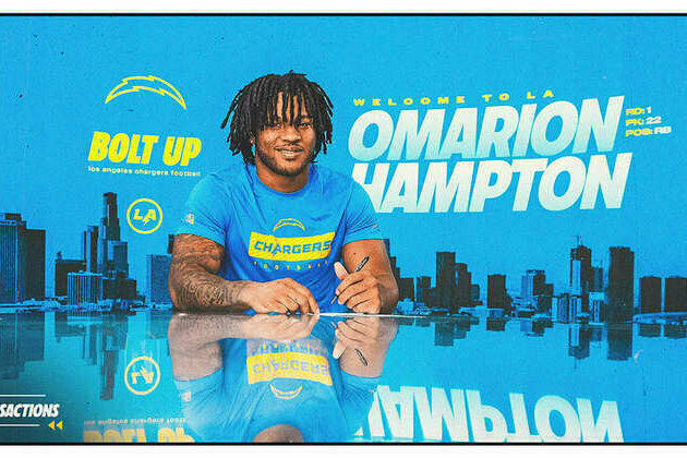 Los Angeles Chargers Sign Omarion Hampton