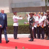 Italian Defence Minister Guido Crosetto lays wreath at National War Memorial
