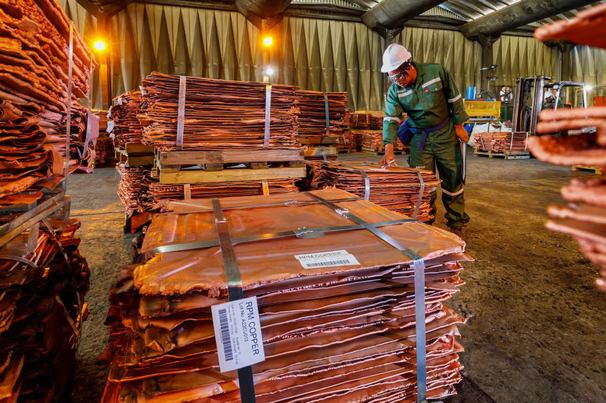 Cobre estocado estoque placas