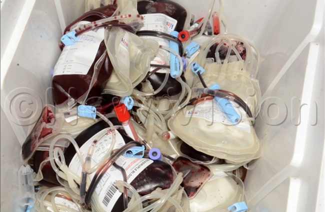   package of the blood of units collected after a blood drive campaign at onstitutional quare in ampala on onday an 13 2019 hoto by rancis morut
