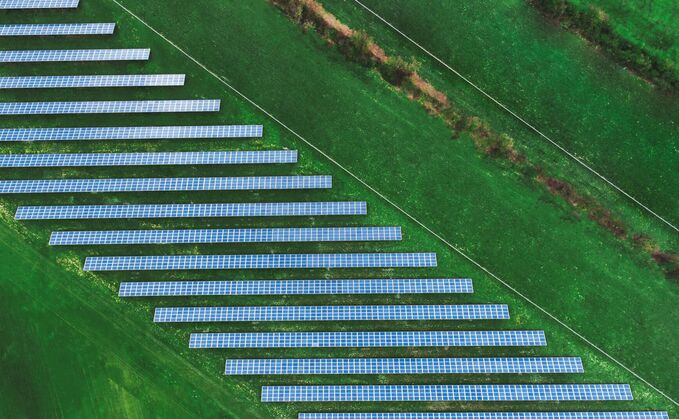 Credit: Vodafone UK - Solar power plant aerial view