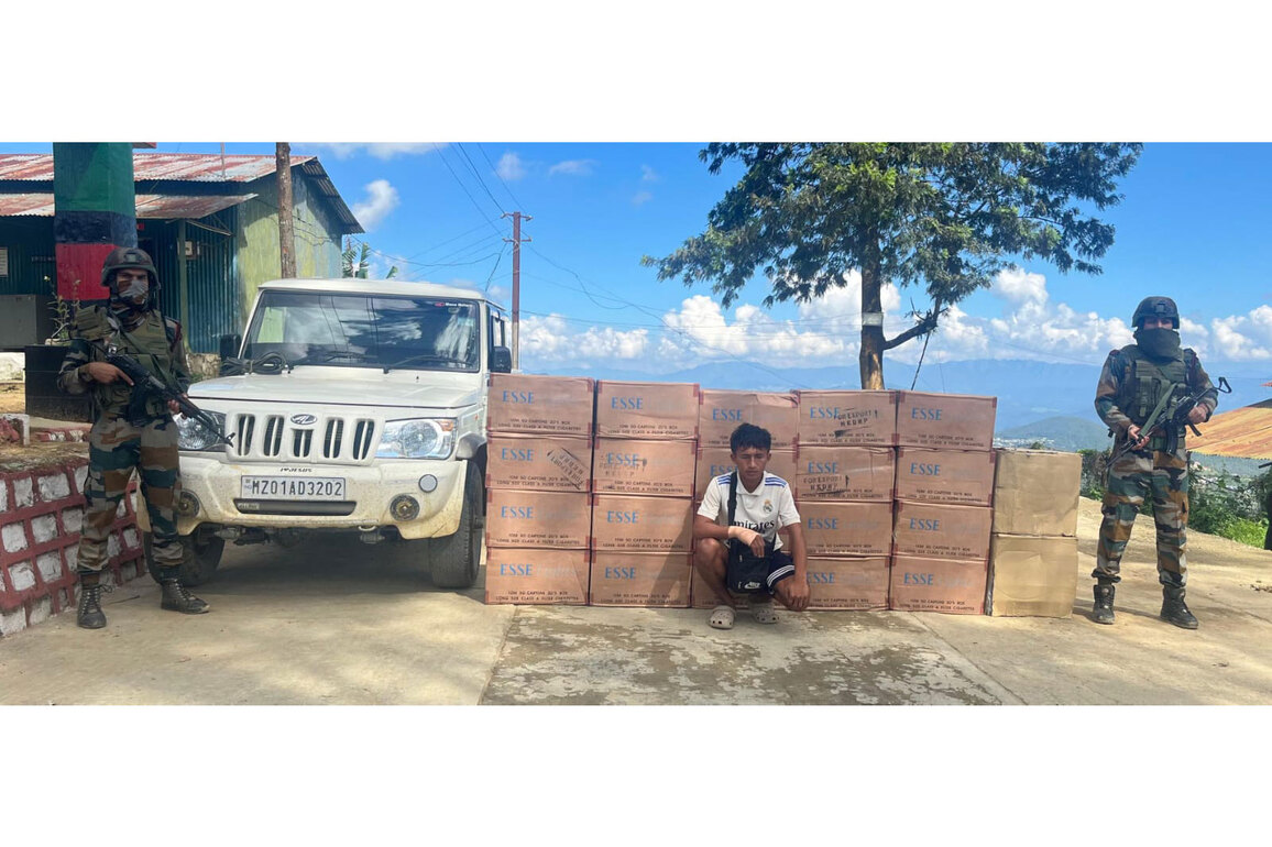 Assam Rifles seizes contraband cigarettes worth Rs 52 lakh in Mizoram's Champhai