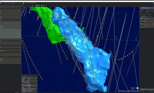  Drillhole progress being shown with live survey data from the IMDEXHUB-IQ