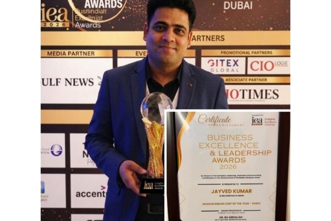 Jayved Kumar Awarded "Modern Indian Chef of the Year - Dubai" for Excellence in Hospitality