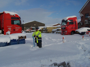 Staff battle snow and ice to keep deliveries flowing