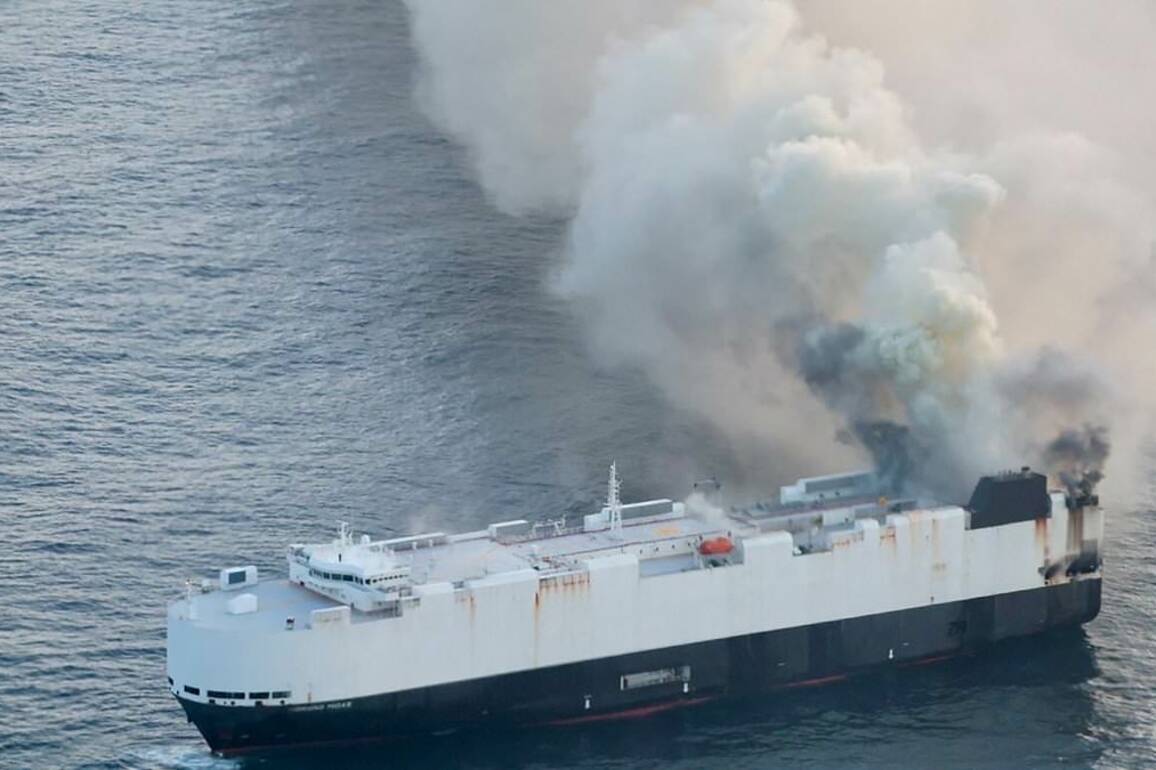 Cargo ship stuffed with EVs catches fire and sinks off coast of Alaska