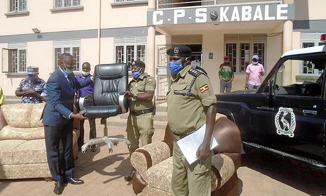 Bishop Bakashaba donates furniture to Police Bishop Bakashaba donates furniture to Police