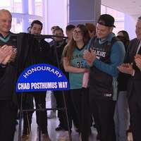 Stretch of downtown Winnipeg street renamed after 'hometown hero' Chad Posthumus