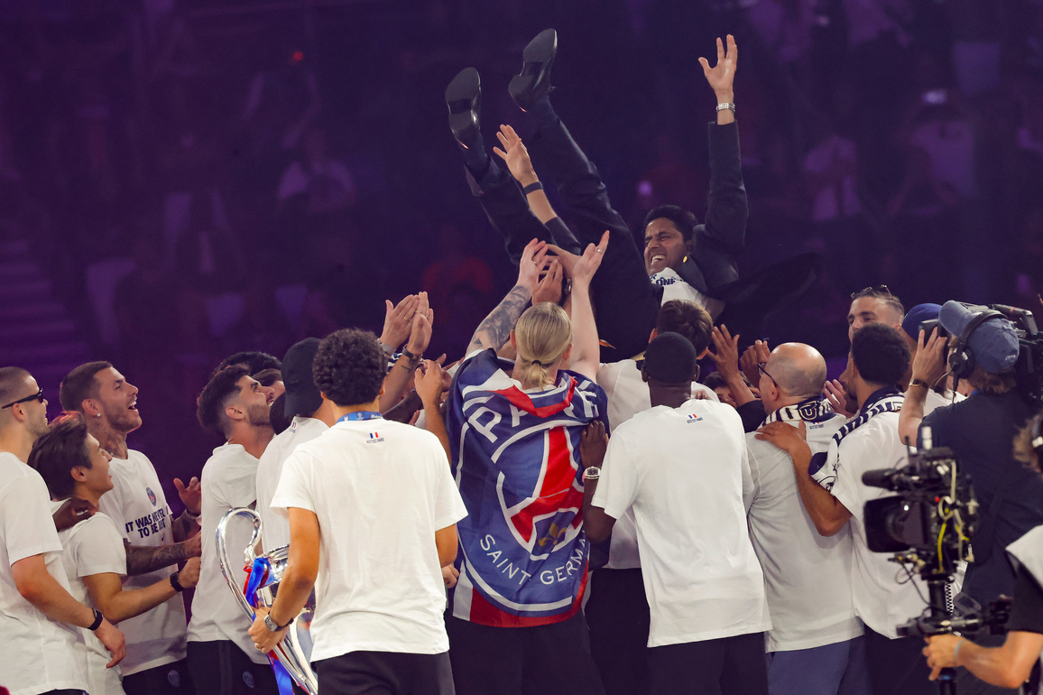 (SP)FRANCE-PARIS-FOOTBALL-UEFA CHAMPION'S LEAGUE-PSG-CELEBRATIONS