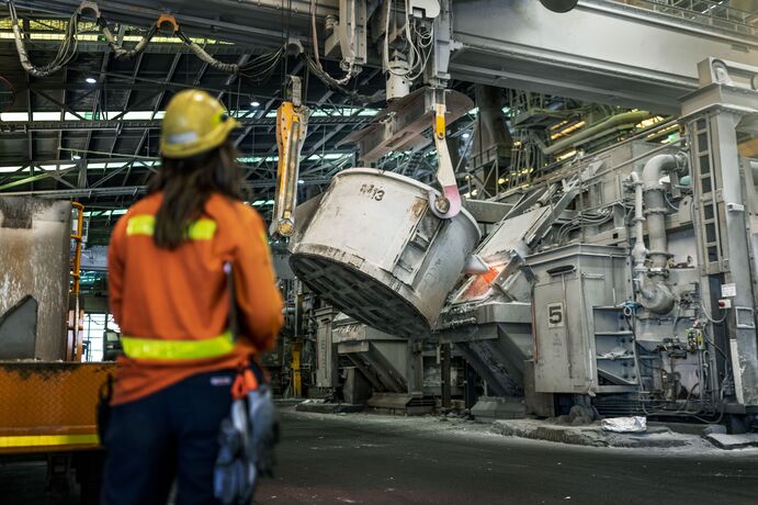 The Tomago smelter produces more than a third of Australia’s aluminium.