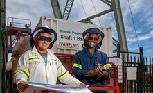 Workers at Ivanplats Platreef project in the Limpopo province, South Africa