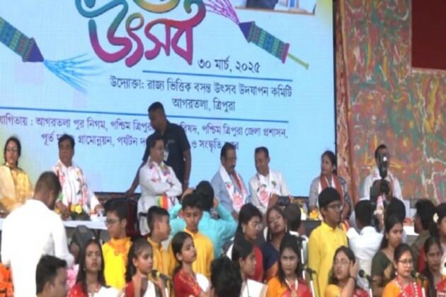 Tripura CM Manik Saha attends state-level Basanta Utsav in Agartala