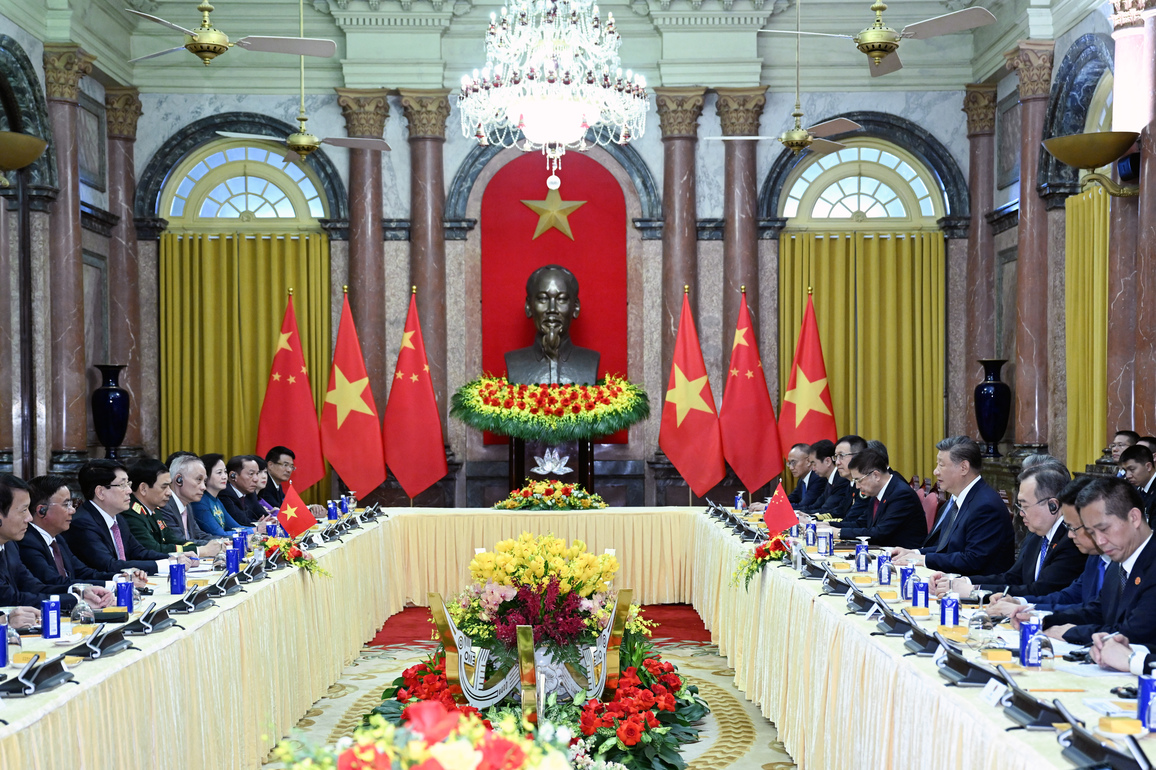 VIETNAM-HANOI-XI JINPING-LUONG CUONG-MEETING