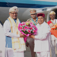 VP Radhakrishnan arrives in Karnataka for 3-day multi-state tour; Governor accords warm welcome