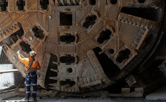 One of the TBMS used for the Sydney Metro West tunnels prior to its removal from the tunnels