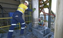  The submersible pump being lowered into New Cooks Kitchen shaft at Cornish Metals South Crofty tin mine