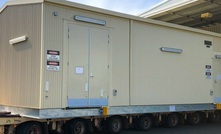 Moving day: Alcoa switch-room on its way out of Murray Engineering's Pinjarra headquarters in Western Australia