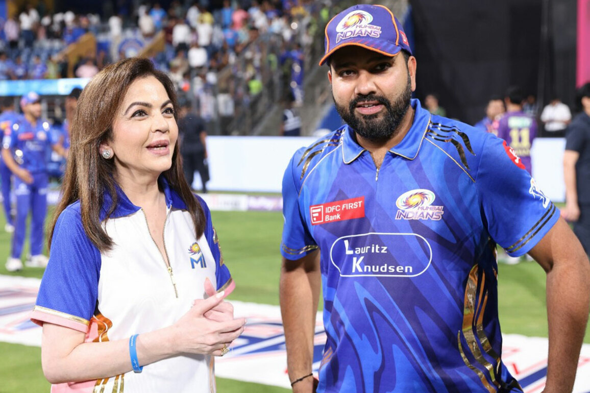 Nita Ambani congratulates Rohit Sharma as stand named after him unveiled at Wankhede Stadium