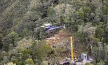 A drill rig at the Pike River mine site.