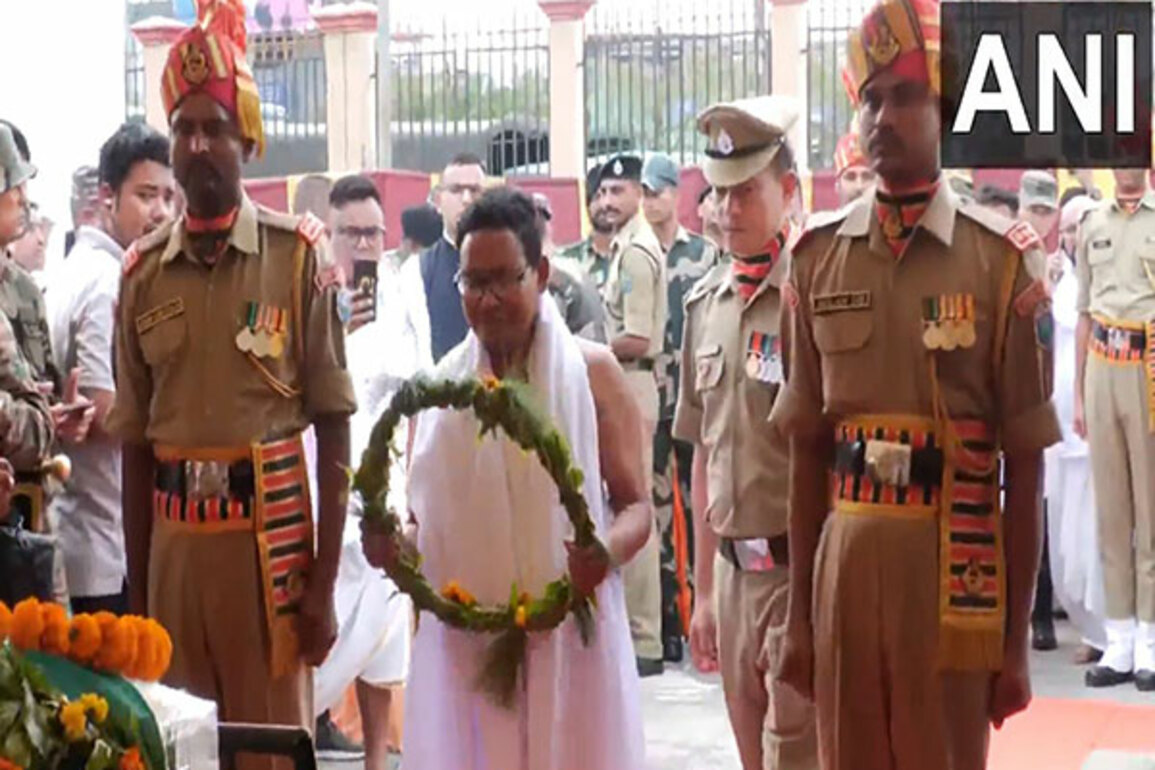 Family members and friends pay last respects to BSF Constable Deepak Chingakham killed in action during shelling in J-K