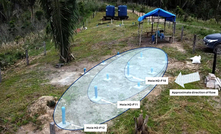 Área de testes de recuperação de terras raras no projeto Ema