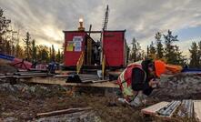 Drilling at Gold Terra Resources' Yellowknife City project in Northwest Territories, Canada