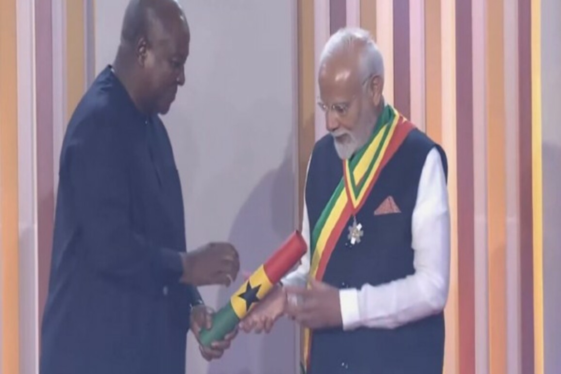 "Matter of immense pride":PM Modi conferred with Ghana's highest