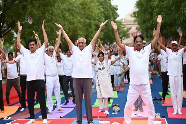 Gujarat CM Bhupendra Patel attends state-level Yoga Day celebration in Vadnagar, sets Guinness World Record