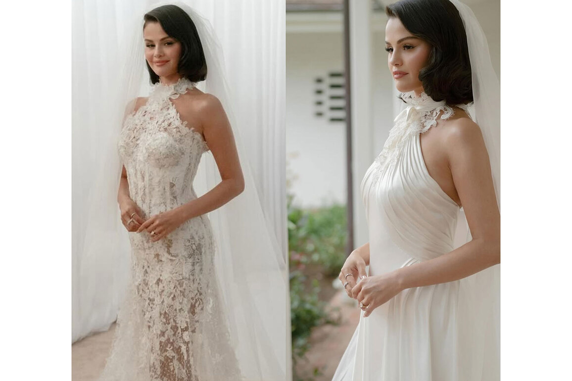 Selena Gomez reveals stunning bridal outfits in unseen wedding pictures with Benny Blanco