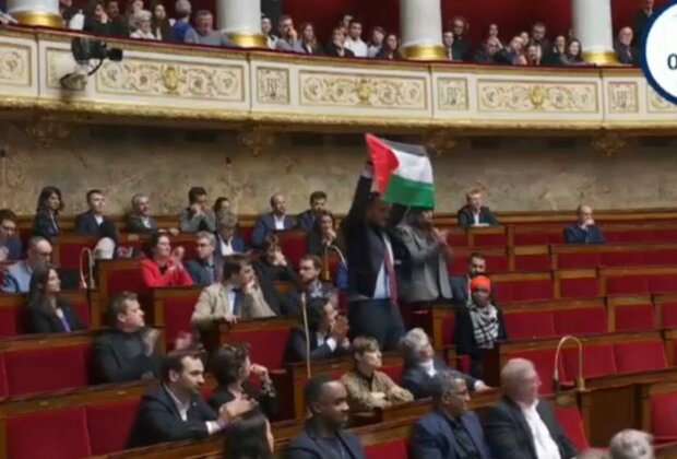 French parliament interrupted as MP raises Palestinian flag