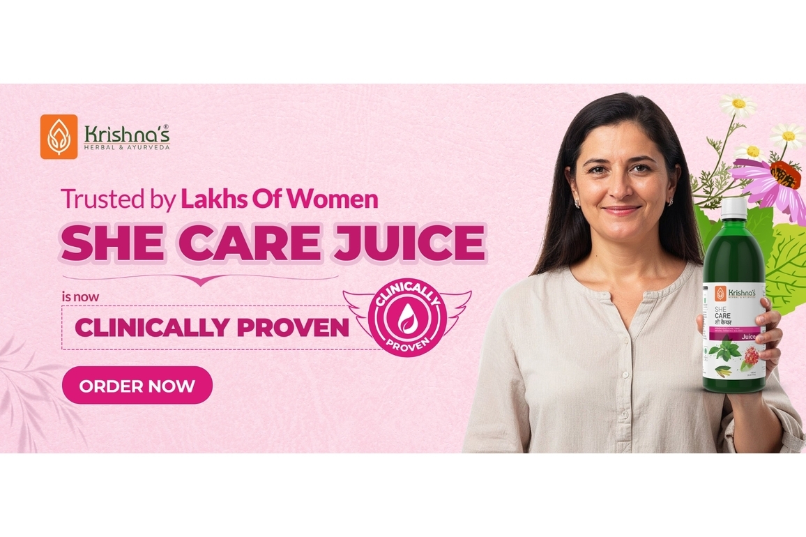 Krishna's Ayurveda, She Care Juice Clinically Proven to Support PCOD Management in 90 Days