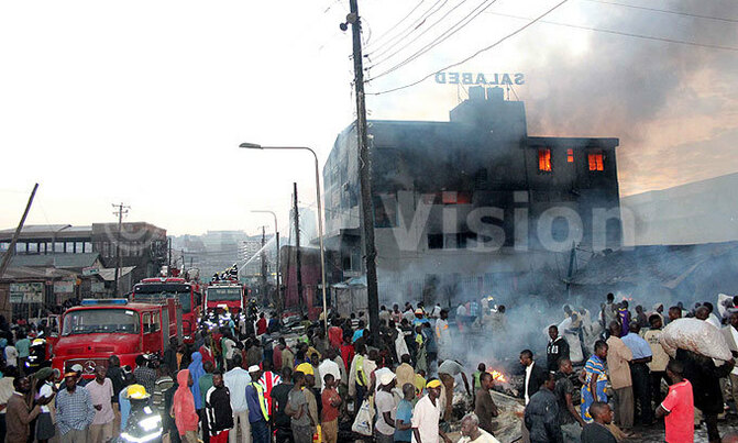 Fire guts Salabed building in Kisenyi Fire guts Salabed building in Kisenyi