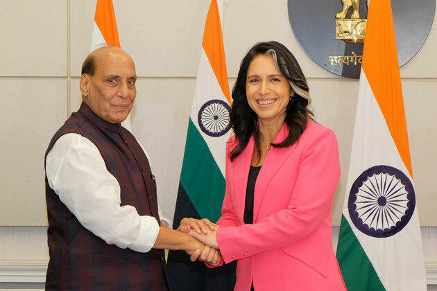 Rajnath Singh discusses defence, intelligence sharing with Tulsi Gabbard