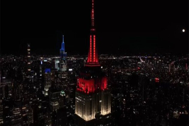 Empire State Building illuminated in host nations' colours to mark 100 days until FIFA World Cup 2026