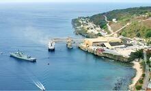 Phosphate being loaded at Christmas Island.