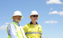  WA petroleum minister Bill Johnston and Strike MD Stuart Nicholls onsite