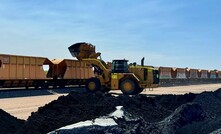 Northern Iron magnetite stockpiled at Darwin Port.