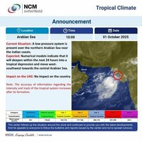Tropical depression expected to form in Arabian Sea in 24 hours; no immediate impact on UAE