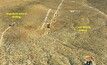  Corvus Gold's drills at Lynnda Strip in NEvada, USA within sight of AngloGold Ashanti and Coeur Mining drills