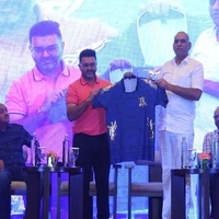 Parthiv Patel, Siddhant Sharma, Priyansh Arya and Suyash Sharma unveil Outer Delhi Warriors jersey