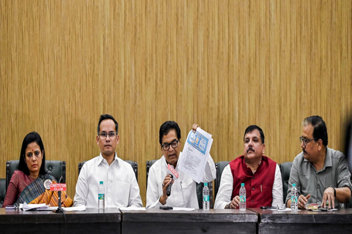 Opposition parties say EC did not reply to "vote theft" allegations in its presser; BJP hits back
