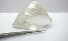 A diamond recovered from the Lulo alluvial operations, which look good for at least another four years