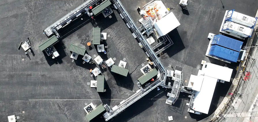 Aerial view of the UK Geoenergy Observatory in Cheshire